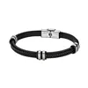 Men's Bracelet Lotus JEWELS JEWELRY Leather Stainless steel