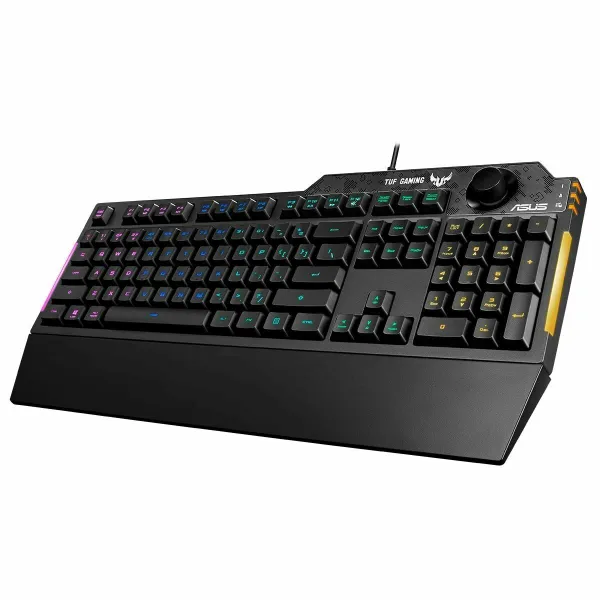 Žaidimų klaviatūra Asus TUF Gaming K1 Ispaniška Qwerty Juoda