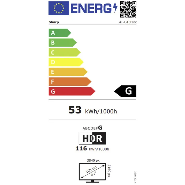 Viedais TV Sharp 43HR7265E 43" LED 4K Ultra HD