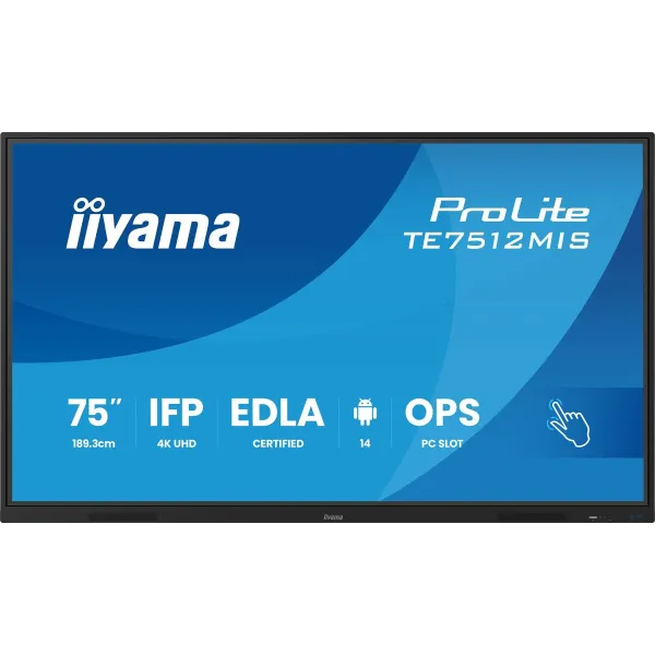 Monitorius su jutikliniu ekranu Iiyama TE7512MIS-B4AG 4K Ultra HD 65"