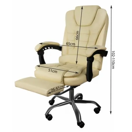 Biroja krēsls ar kāju balstu - bēšs Malatec 23287