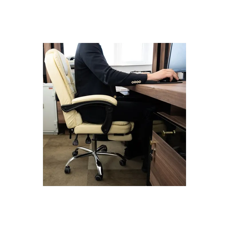 Toimistotuoli jalkatuella - beige Malatec 23287