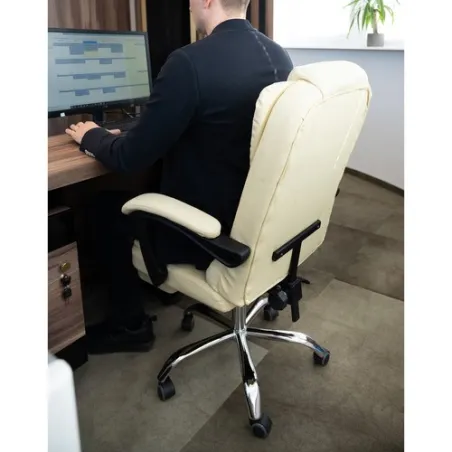 Biroja krēsls ar kāju balstu - bēšs Malatec 23287