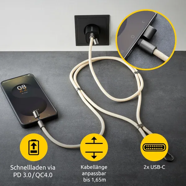 USB-C to USB-C Cable INTENSO 7991001 Beige