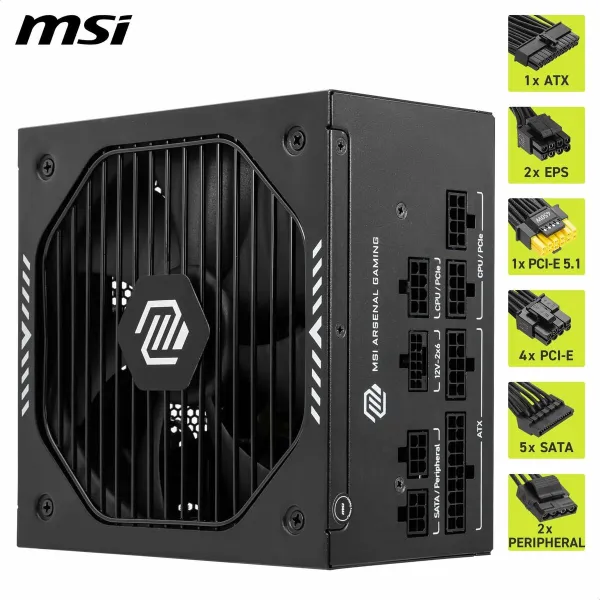 Maitinimo blokas MSI 306-7ZP1B11-CE0 750 W 80 Plus Gold ATX