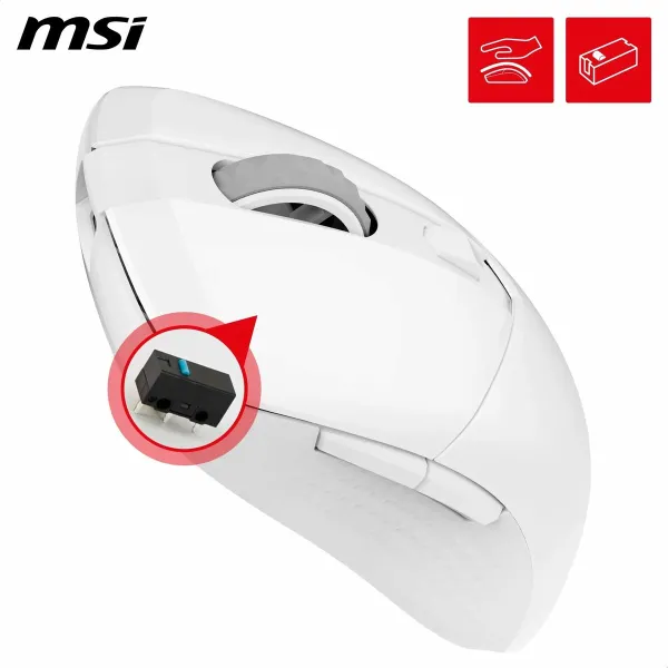Hiiri MSI S12-4301440-CLA Valkoinen 8000 dpi