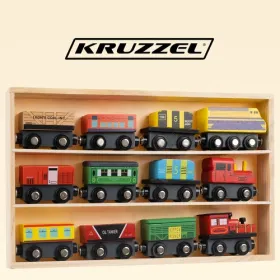 Puinen junasetti 12-osainen Kruzzel 23522
