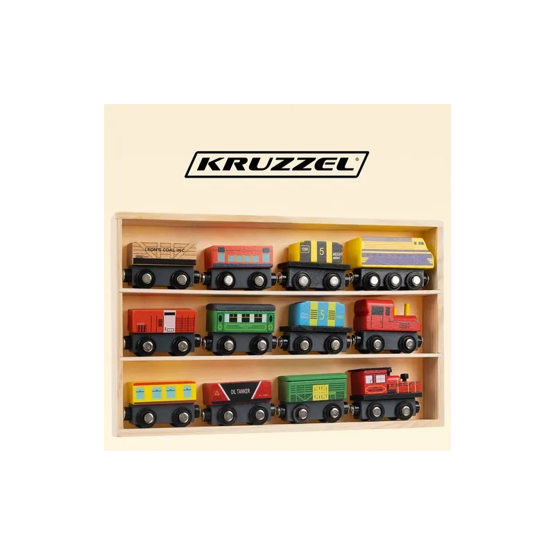 Puinen junasetti 12-osainen Kruzzel 23522