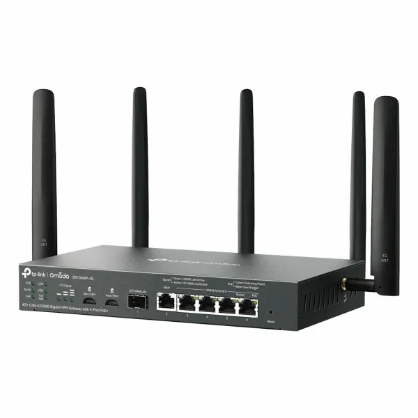 Rūteris TP-Link ER706WP-4G Melns USB RJ45 Ethernet LAN PoE x 1