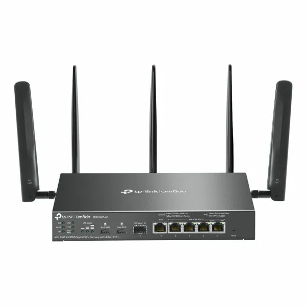 Rūteris TP-Link ER706WP-4G Melns USB RJ45 Ethernet LAN PoE x 1