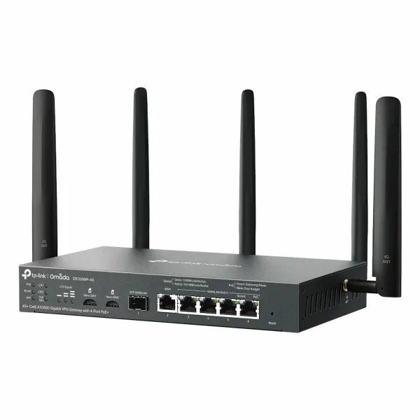 Rūteris TP-Link ER706WP-4G Melns USB RJ45 Ethernet LAN PoE x 1