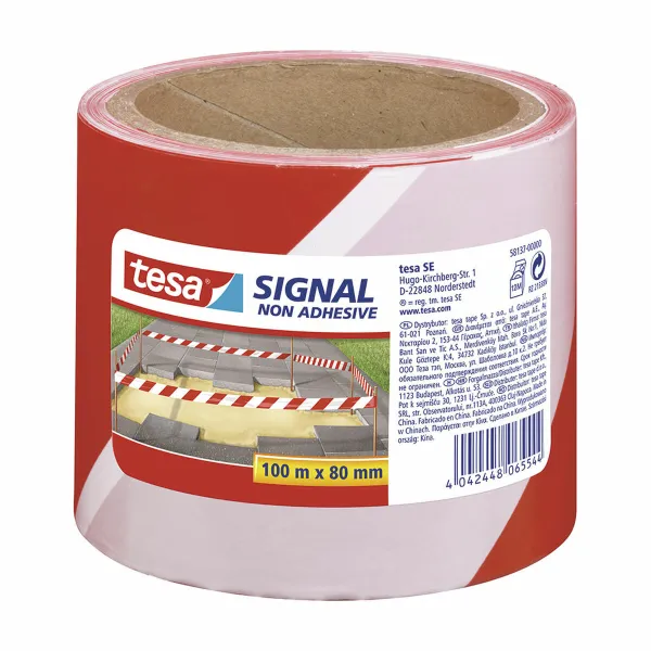Warning tape TESA polypropylene 80 mm x 100 m