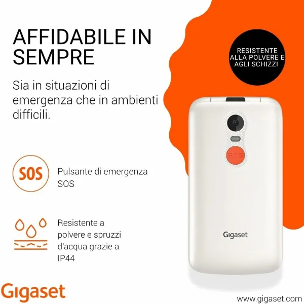 Mobilusis telefonas vyresnio amžiaus žmonėms Gigaset GL595 Balta 2,8"