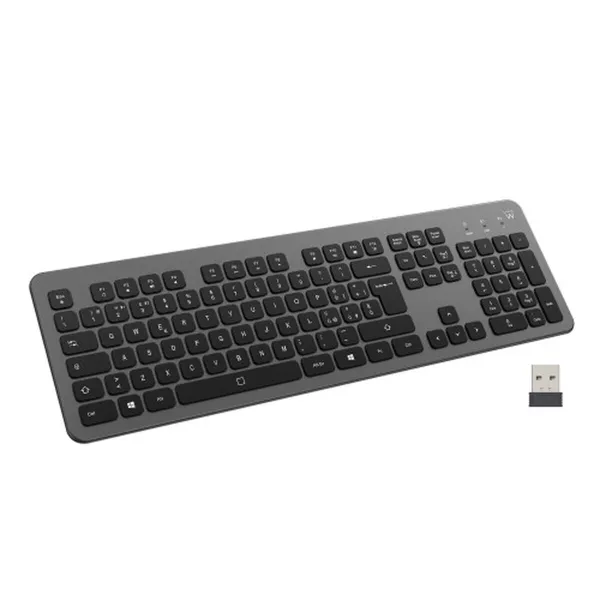 Klaviatūra Ewent EW3296 Juoda Pilka Ispaniška Qwerty AZERTY