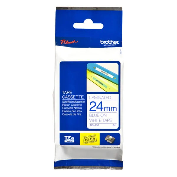 Laminoitu teippi tarrakoneelle Brother TZE253 24 mm