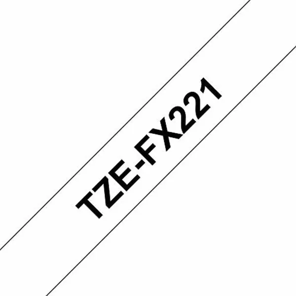 Laminoitu teippi tarrakoneelle Brother TZe-FX221 Musta Musta/valkoinen (9 mm x 8 m)
