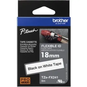 Lamineeritud Lint Sildimasinatele Brother TZe-FX241 Valge Paber