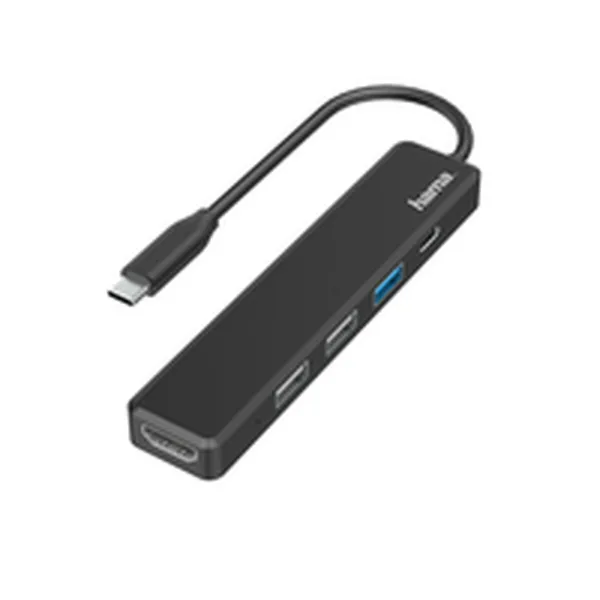 USB Hub Hama 00200117 Black 60 W