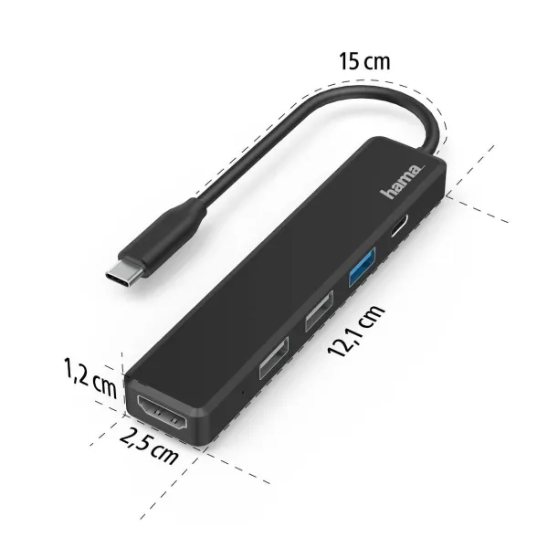 USB Centrmezgls Hama 00200117 Melns 60 W