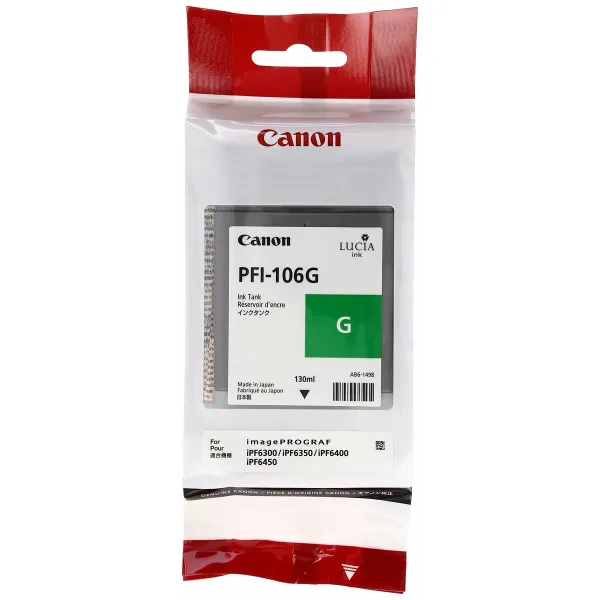 Oriģinālais Tintes Kārtridžs Canon PFI-106 G Zaļš