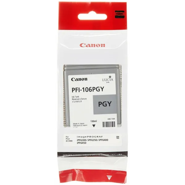 Oriģinālais Tintes Kārtridžs Canon PFI-106 PGY Pelēks
