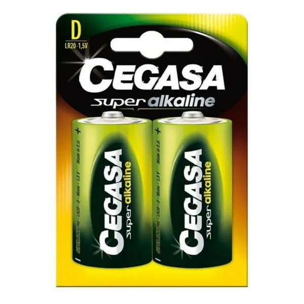 Šarminės baterijos Cegasa Bl.LR20 D 1,5V (2 uds) (12 vnt.)