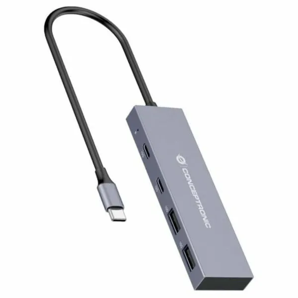 USB Centrmezgls Conceptronic HUBBIES13G Pelēks (1 gb.)