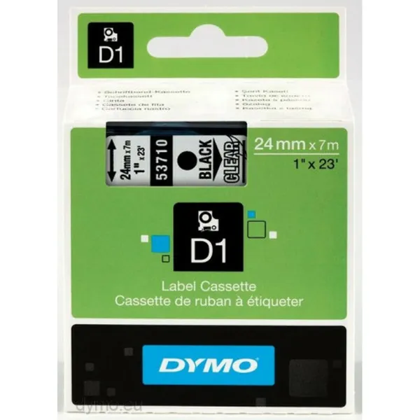 Laminuota juosta etikečių klijavimo aparatams Dymo S0720920 Juoda 24 mm