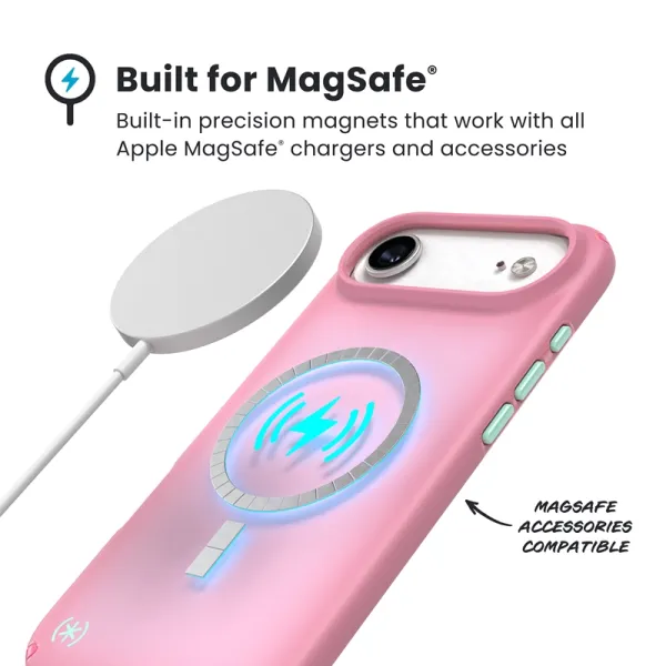 Speck Presidio Lux MagSafe - iPhone Air Case (Ibis Pink / Dark Ibis / Kanon Green)