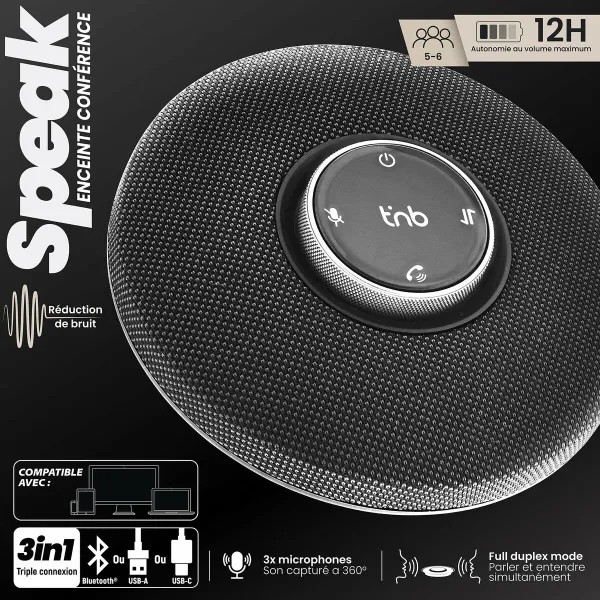 Kannettavat Bluetooth-kaiuttimet T'NB CFSPEAKERBT Musta