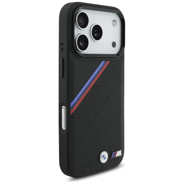 BMW M Tricolor Metal Logo MagSafe - iPhone 17 Pro Case (Black)