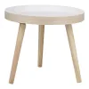 Arti Casa - Round Coffee Table for Living Room 40x36 cm (White / Wood)