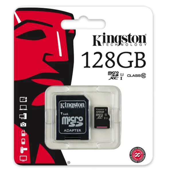 Mikro SD Atmiņas karte ar Adapteri Kingston SDC10G2/128GBSP 128 GB