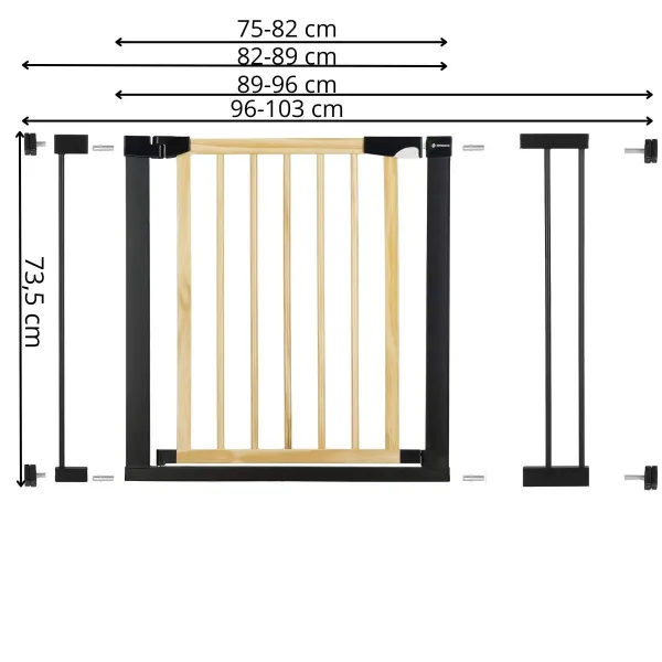 Kāpņu drošības vārti Springos SG0012AB 75-103 cm