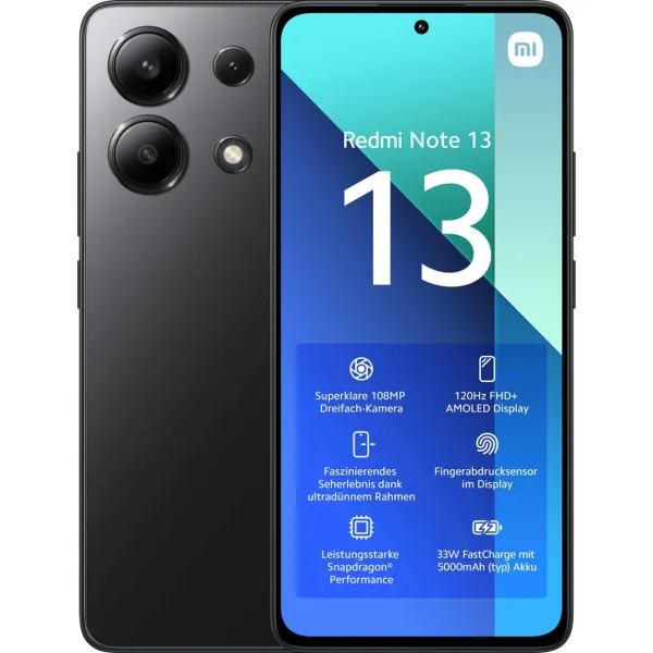 Išmanusis Telefonas Xiaomi Redmi Note 13 6,67" Dimensity 6080 256 GB 8 GB RAM Juoda