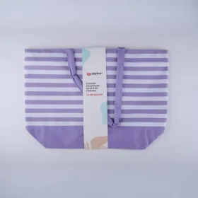 Alpina - Striped Beach Bag 49.3x16x34 cm (Purple / White)