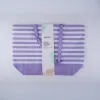 Alpina - Striped Beach Bag 49.3x16x34 cm (Purple / White)