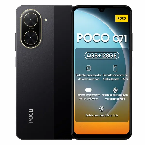 Išmanusis Telefonas Xiaomi POCO C71 6,88" Octa Core 4 GB RAM 128 GB Juoda