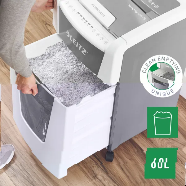 Popieriaus smulkintuvas (itin smulkus) Leitz IQ 300 Autofeed P5 60 L