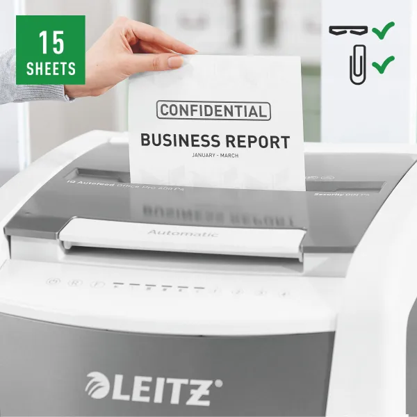 Popieriaus smulkintuvas Leitz IQ 600 Pro Autofeed P4 60 L