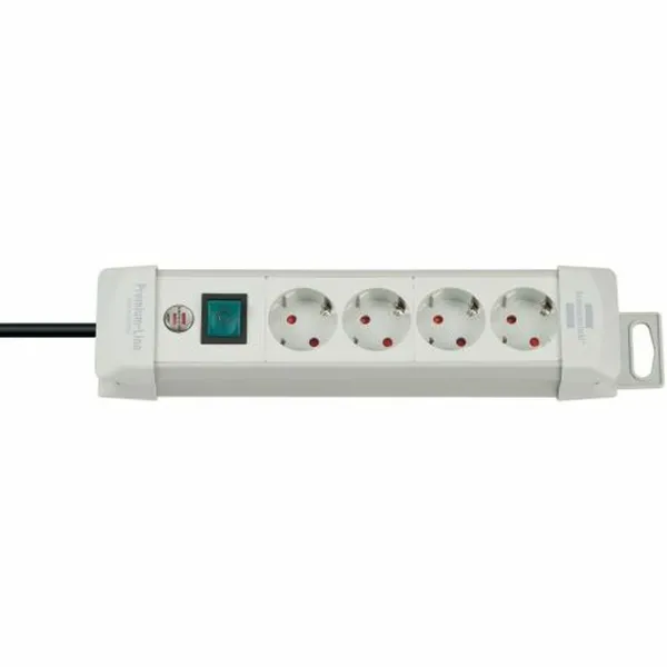 4 kištukų lizdas su maitinimo jungikliu Brennenstuhl Premium-Line 3600 W (1,8 m)
