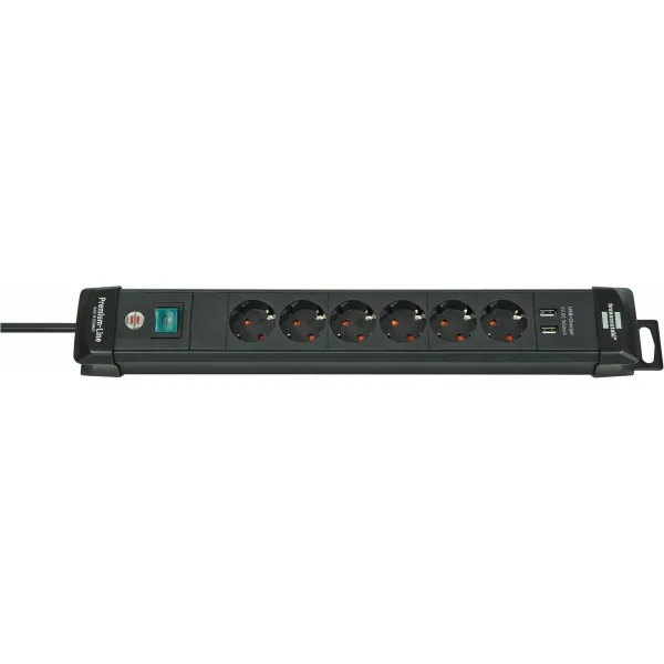 Strāvas virtene - 6 ligzdas ar Slēdzi Brennenstuhl Premium-Line 3600 W (3 m)