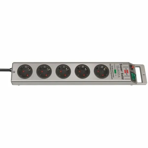 Strāvas virtene - 5 ligzdas ar Slēdzi Brennenstuhl Super-Solid 3600 W (2,5 m)