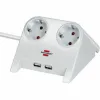 2 kištukų lizdas be maitinimo jungiklio Brennenstuhl 1153520222 3600 W USB x 2 Staltiesė (1,8 m)