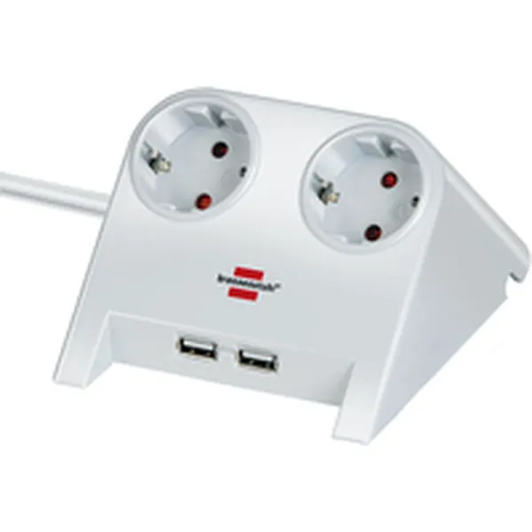 2 kištukų lizdas be maitinimo jungiklio Brennenstuhl 1153520222 3600 W USB x 2 Staltiesė (1,8 m)