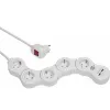 Elektros prailgintuvas su jungikliu, 5 lizdai Brennenstuhl Vario-Power Balta 3600 W USB x 2 (1,4 m)
