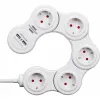 Elektros prailgintuvas su jungikliu, 5 lizdai Brennenstuhl Vario-Power Balta 3600 W USB x 2 (1,4 m)