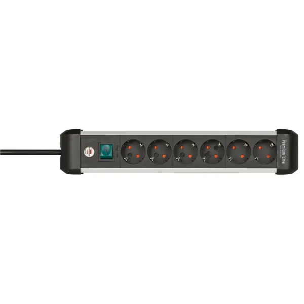 Elektros prailgintuvas su jungikliu, 6 lizdai Brennenstuhl Premium-Alu-Line 3500 W (3 m)
