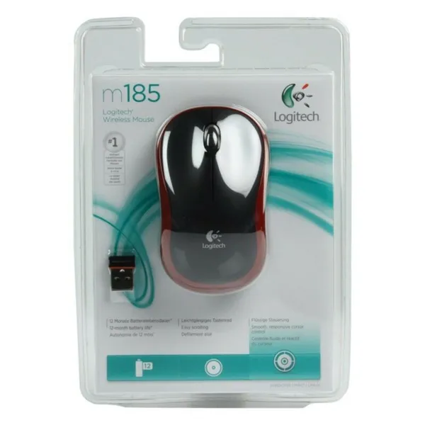 Optiskā Bezvadu Pele Logitech LGT-M185R Sarkans 1000 dpi