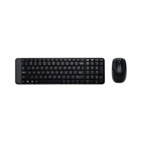 Klaviatūra un Bezvadu Pele Logitech MK220 Melns Spāņu Qwerty